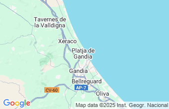 Map of Playa De Gandia - ( 65km Vlc )