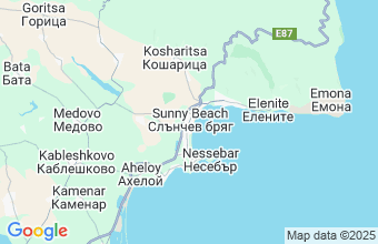 Map of Sunny Beach