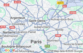 Map of Aubervilliers